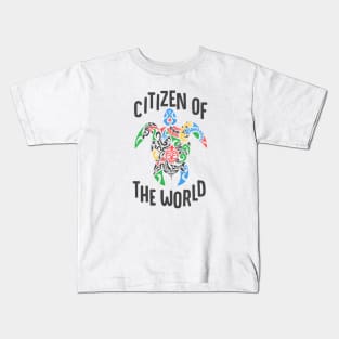 Citizen of the world Global turtle Kids T-Shirt